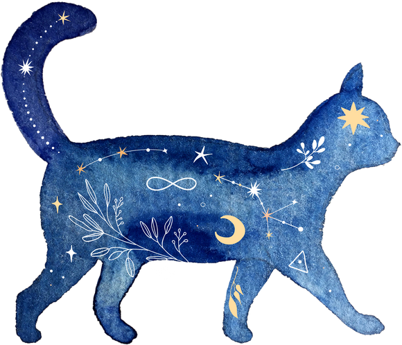 Celestial Watercolor Cat